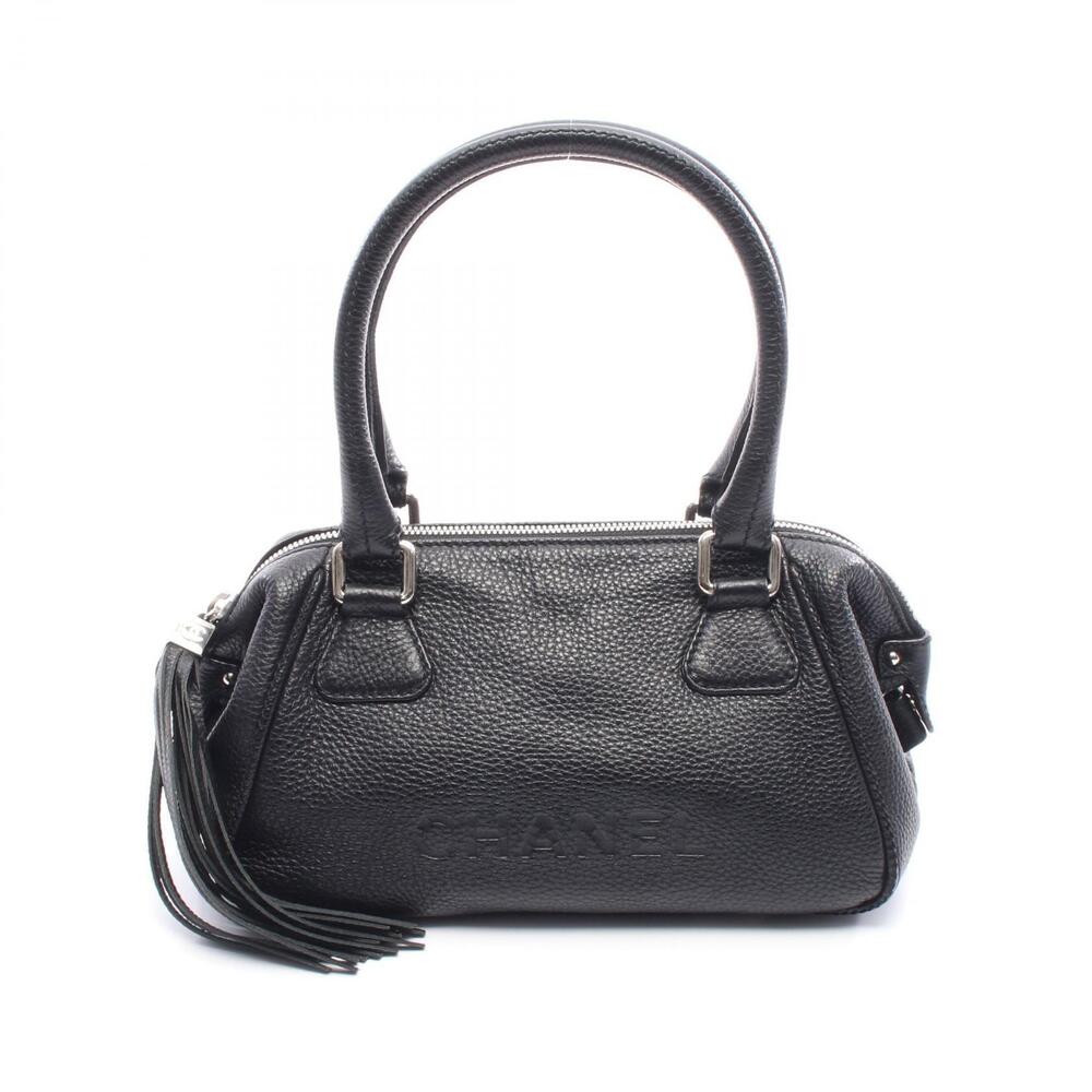 Chanel fringe Handbag leather black